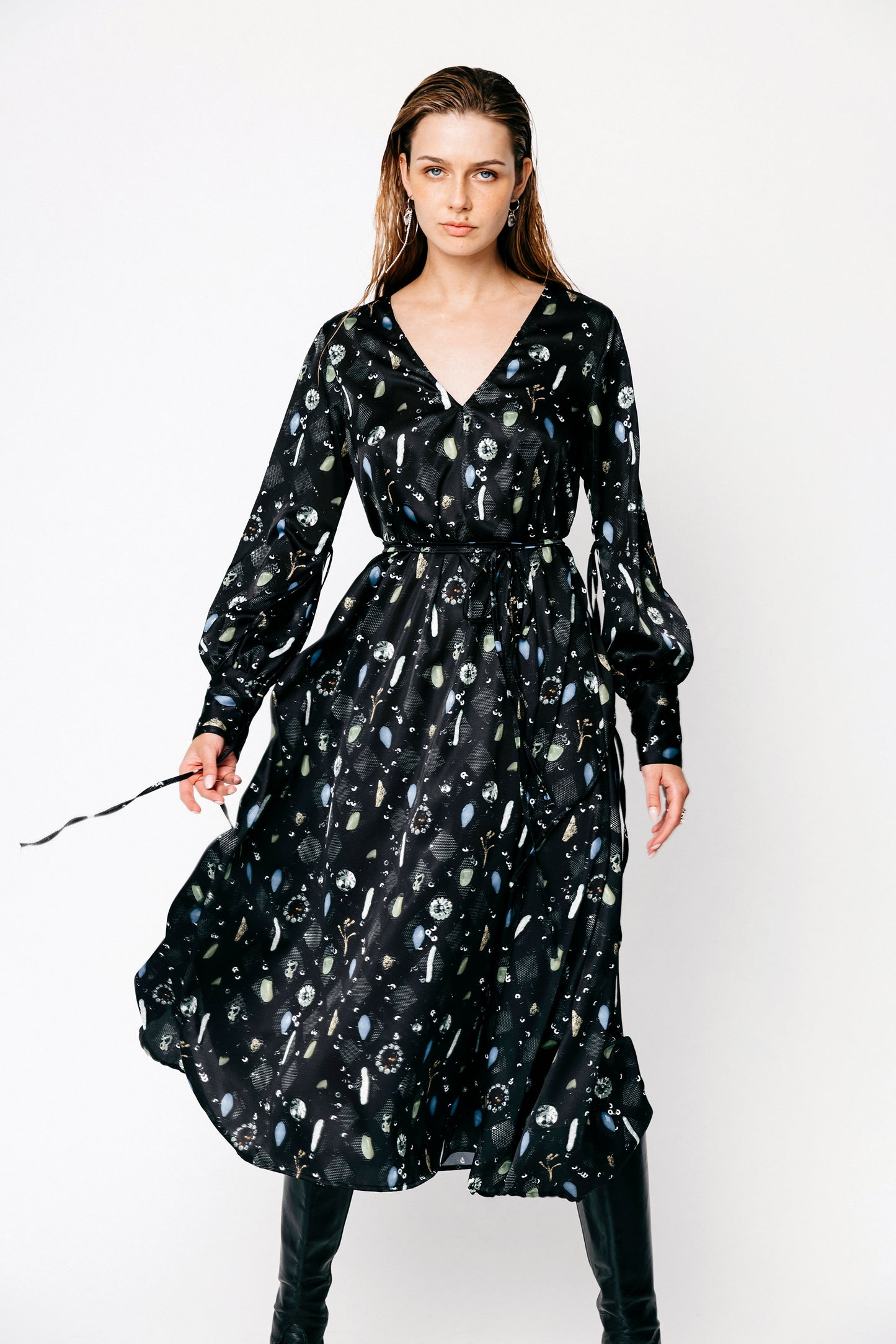The Allure Dress in Black Treasure