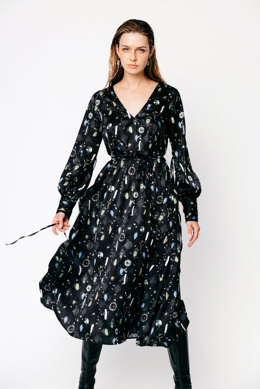 The Allure Dress in Black Treasure