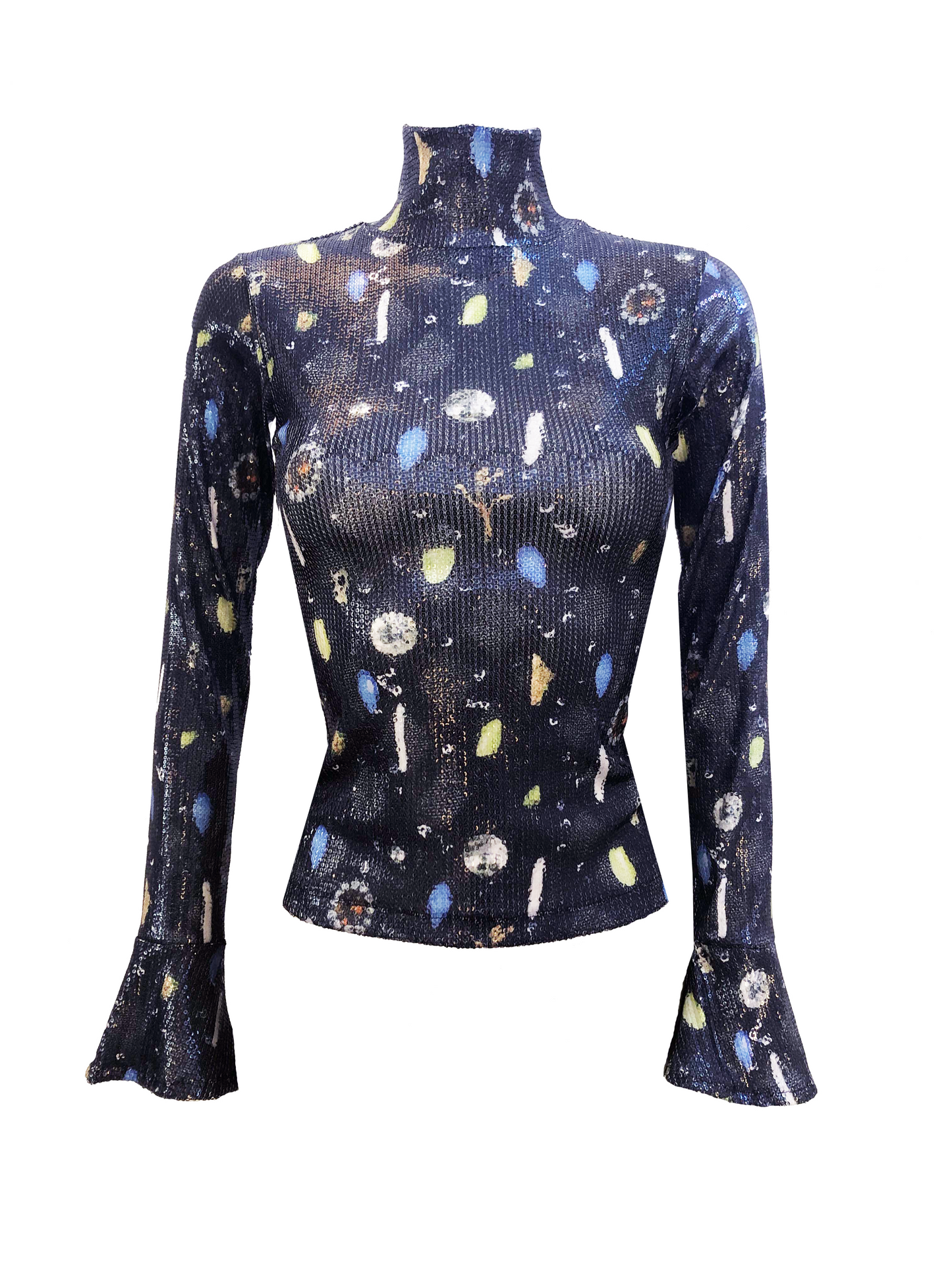 The Sequin Top in Black Treasure