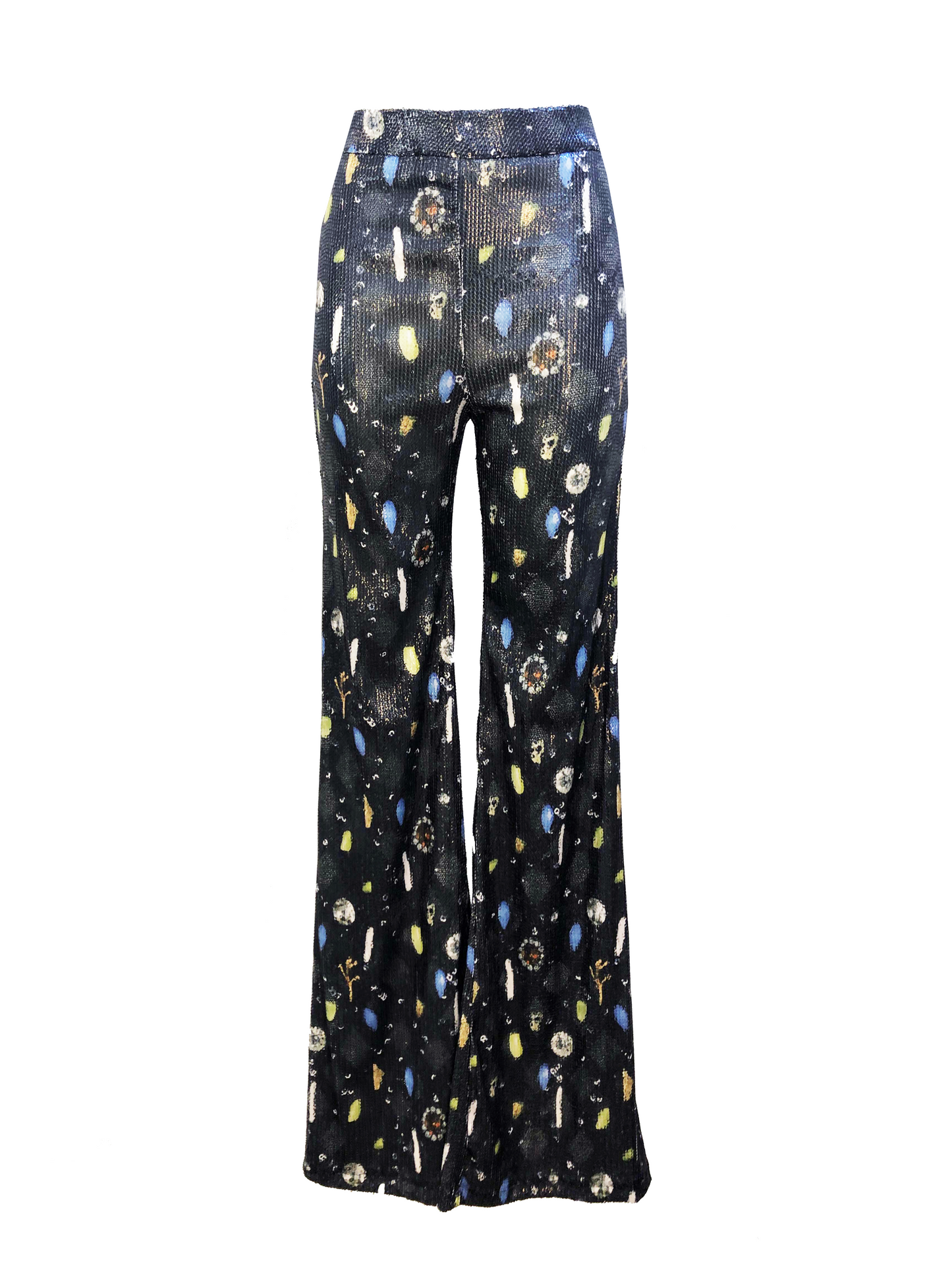 The Sequin Trousers in Black Treasure