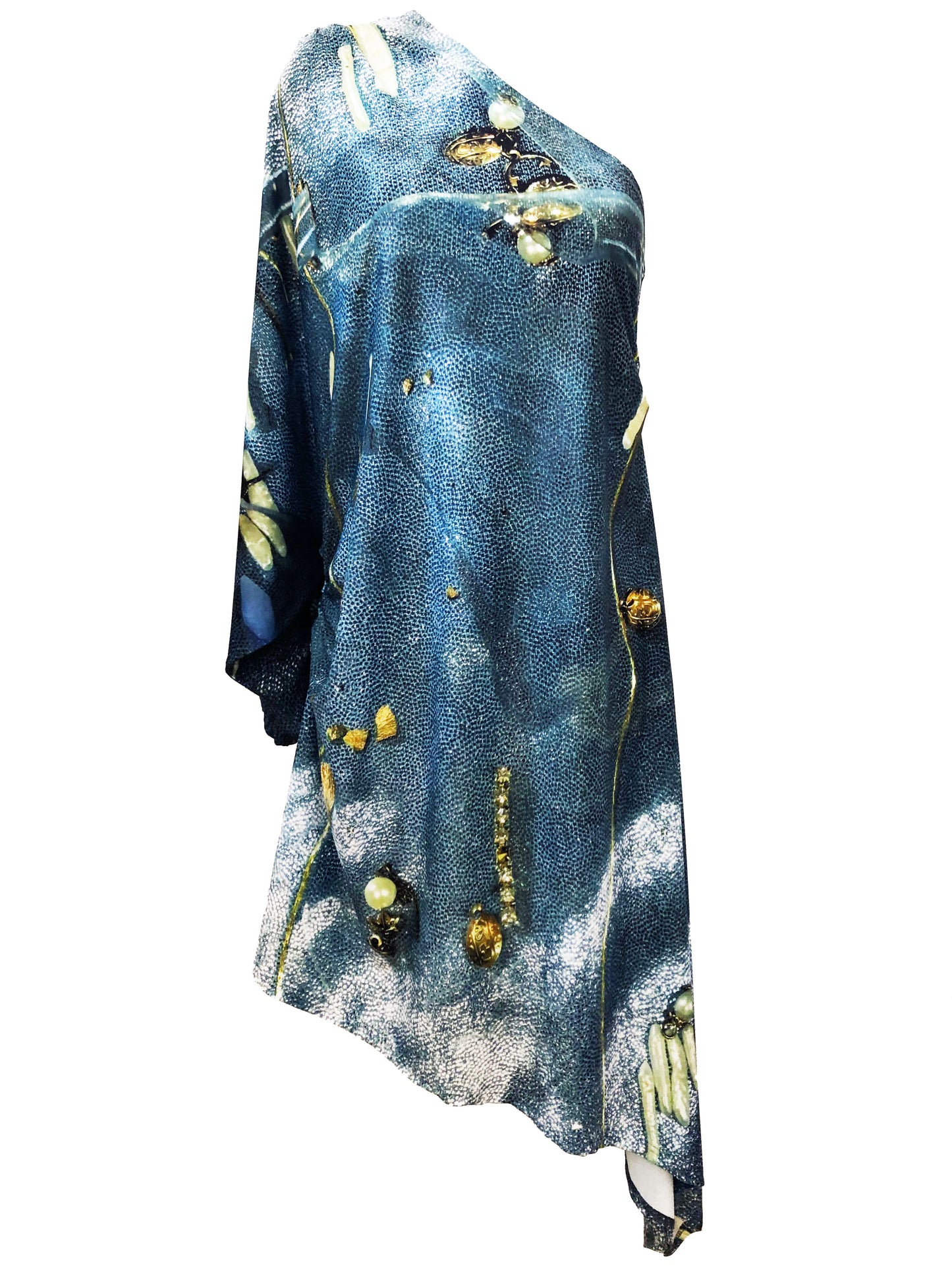 The Wing Dress in Blue Crystal