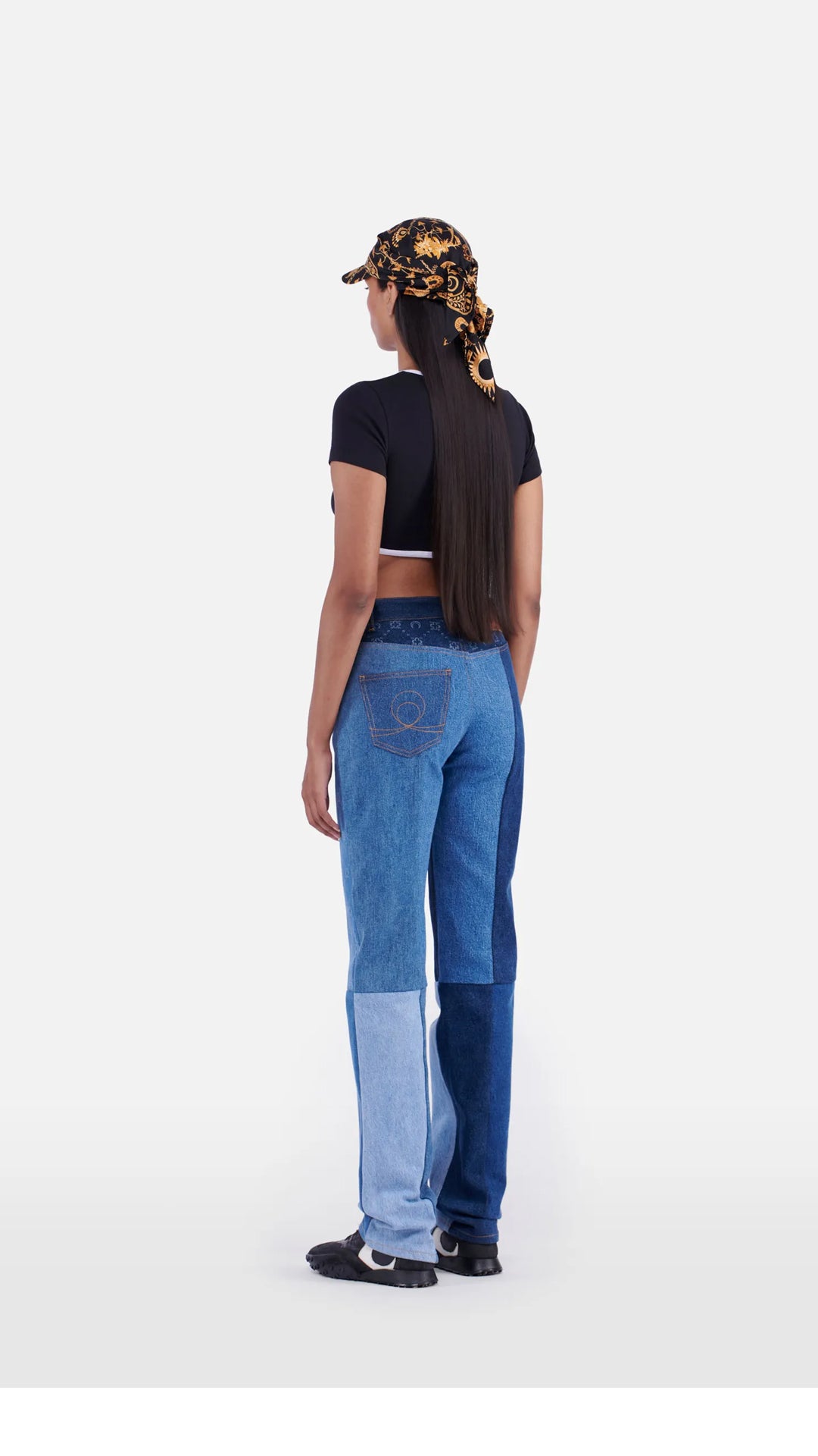 Regenerated Denim Moonogram Straight-Fit Trousers