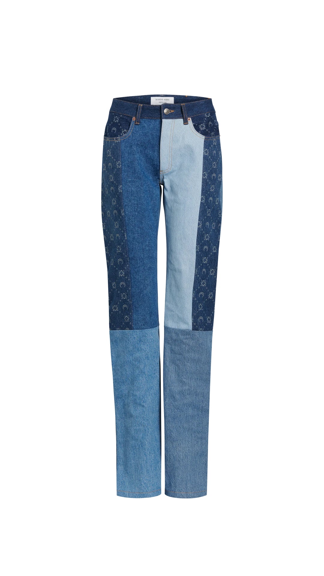 Regenerated Denim Moonogram Straight-Fit Trousers