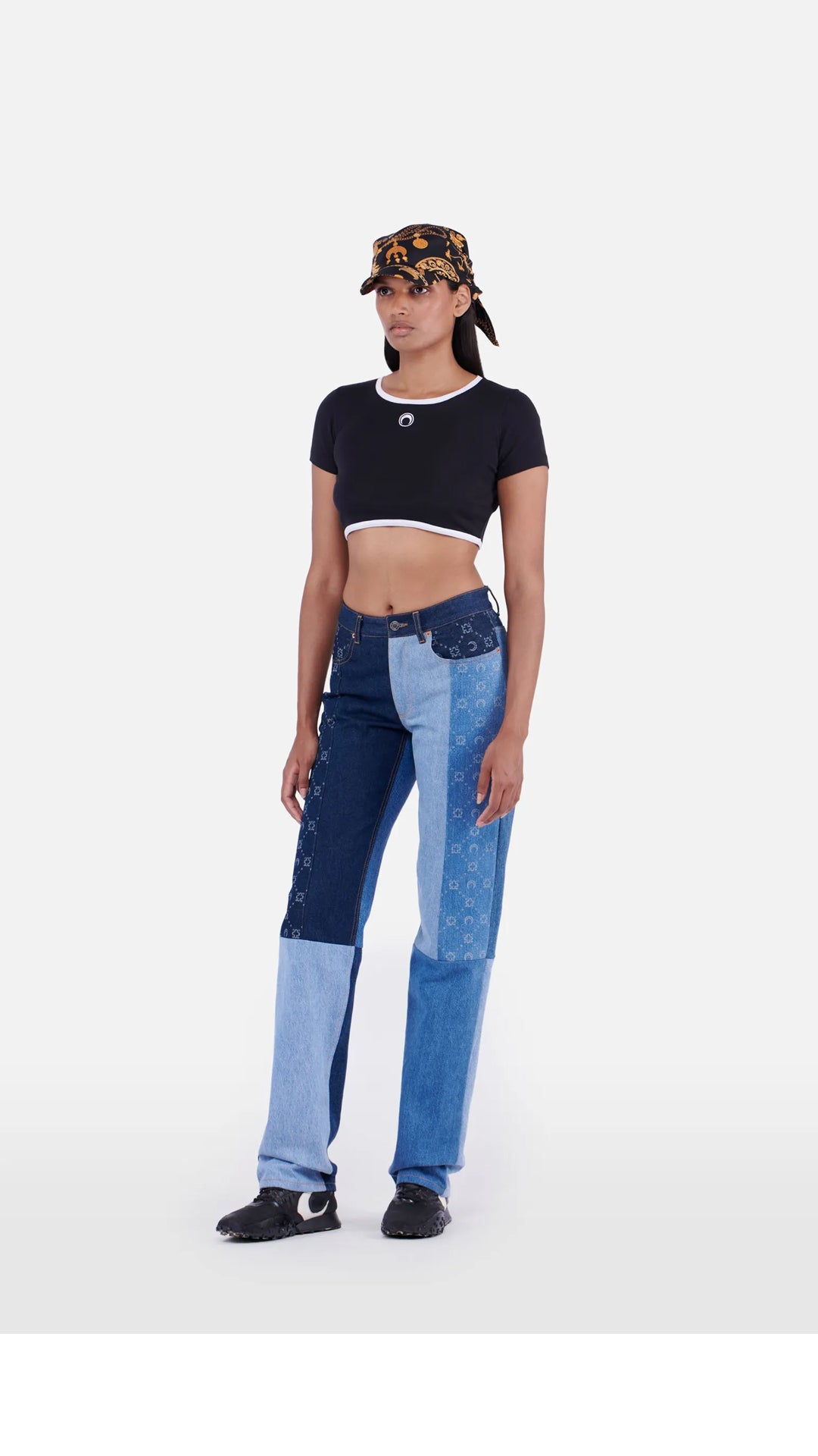 Regenerated Denim Moonogram Straight-Fit Trousers