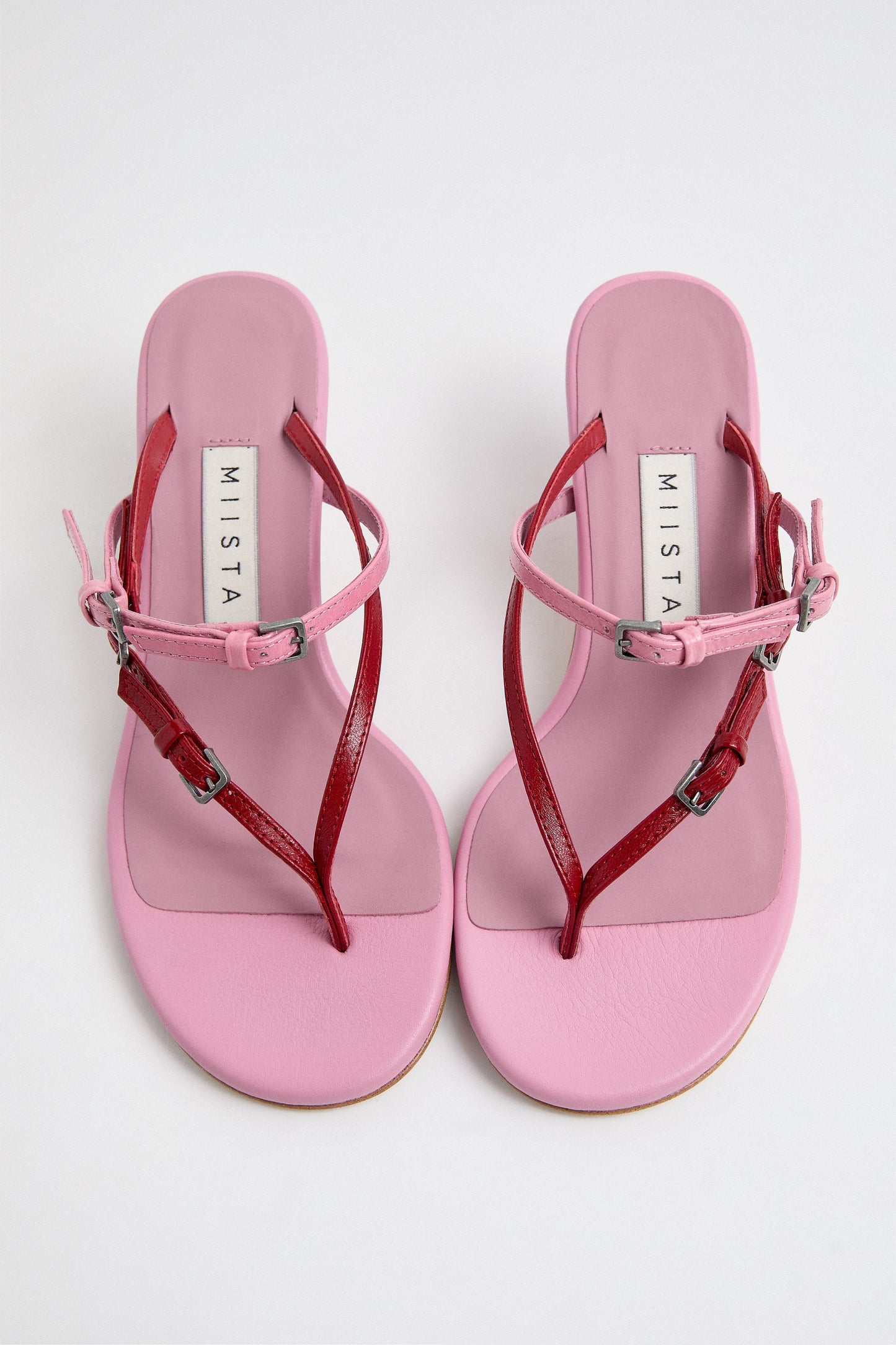 Abisai Red Mini Buckled Sandals