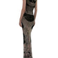 Mesh Maxi Gown Black