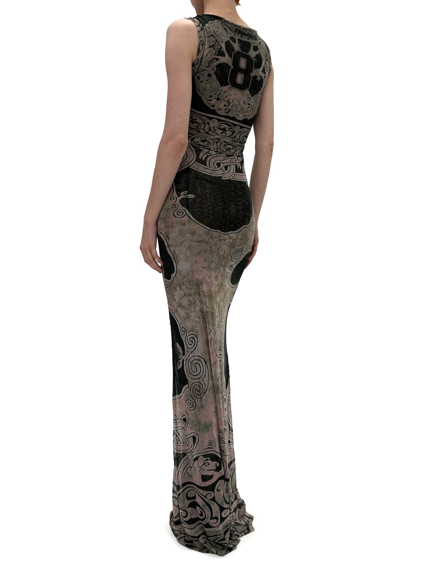 Mesh Maxi Gown Black