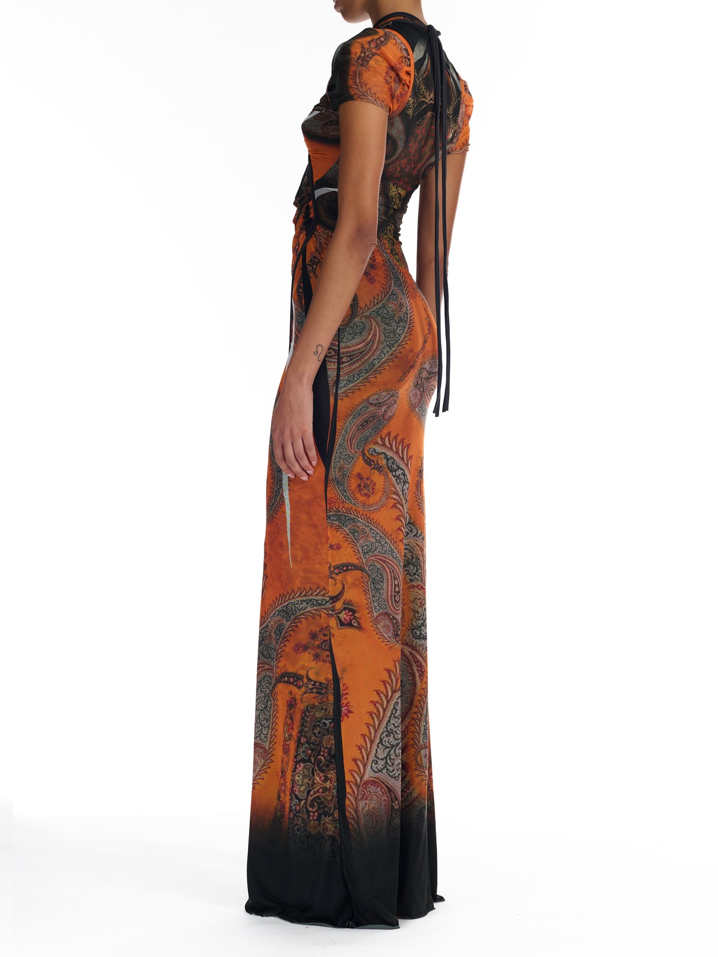 Mesh Dragonfly Gown Orange