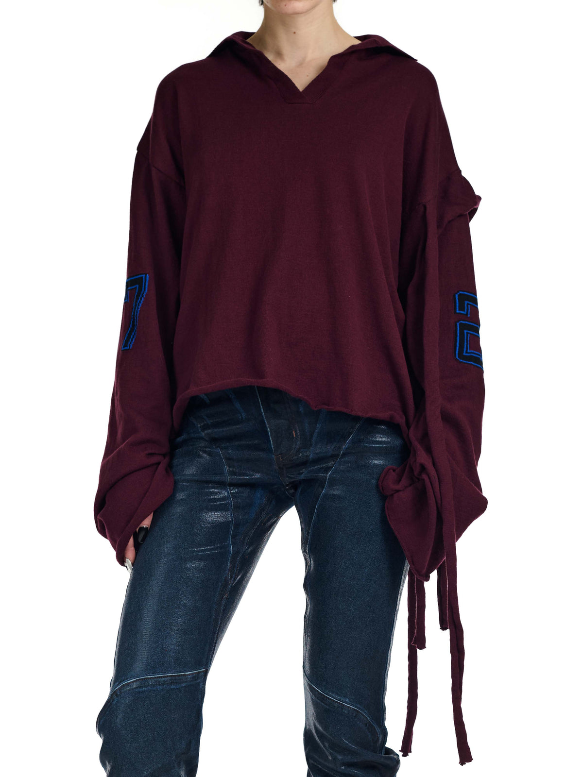 Oversized Jacquard Longsleeve Burgundy