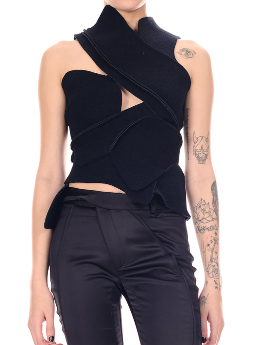 Knitted Felted Scuba Cut-Out Top