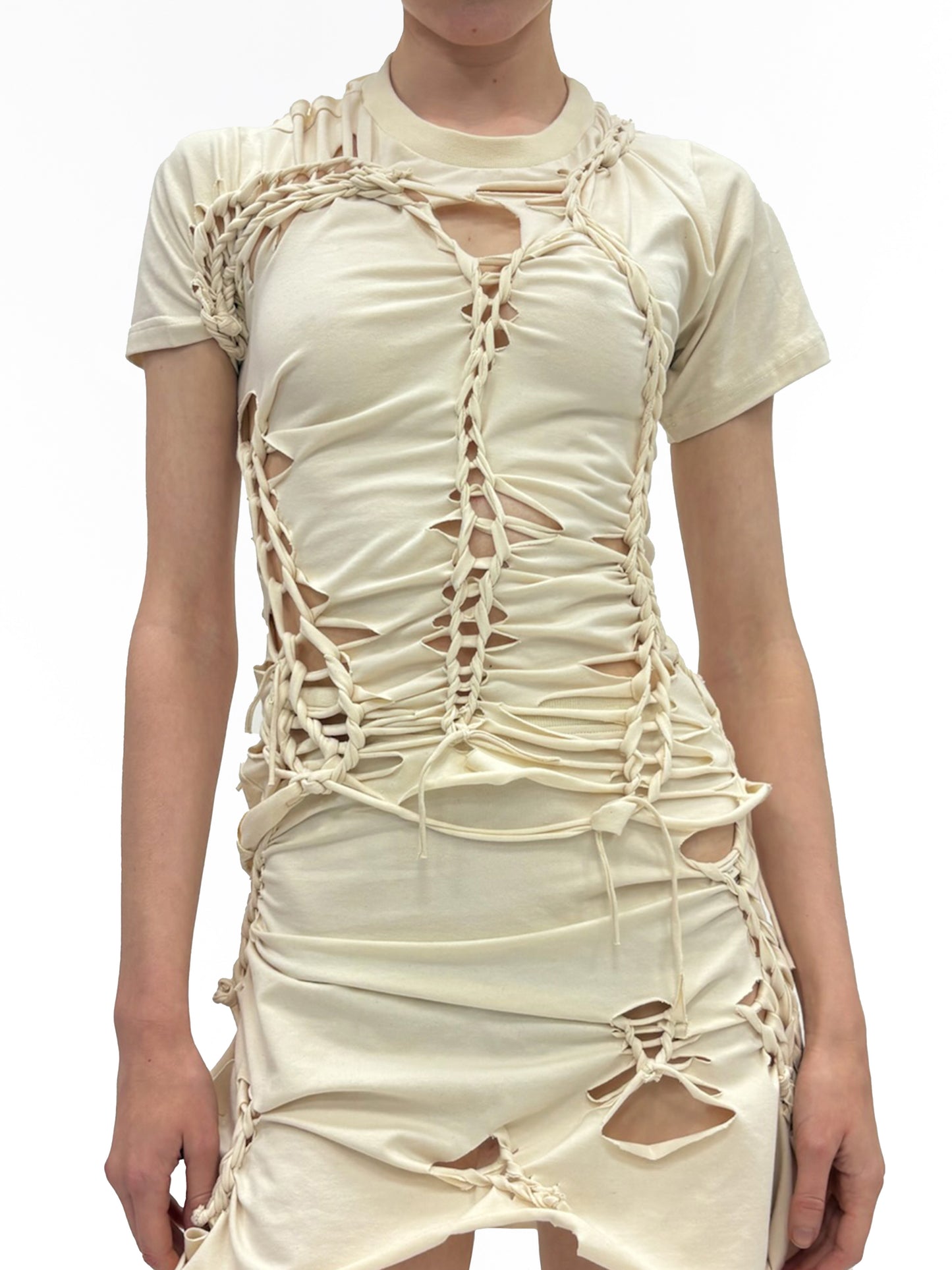 Otto Braided T-Shirt Beige