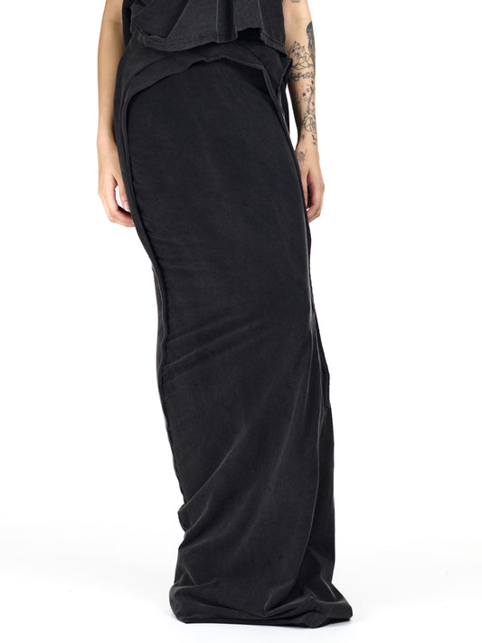 Slitted Maxi Skirt - Black Wash