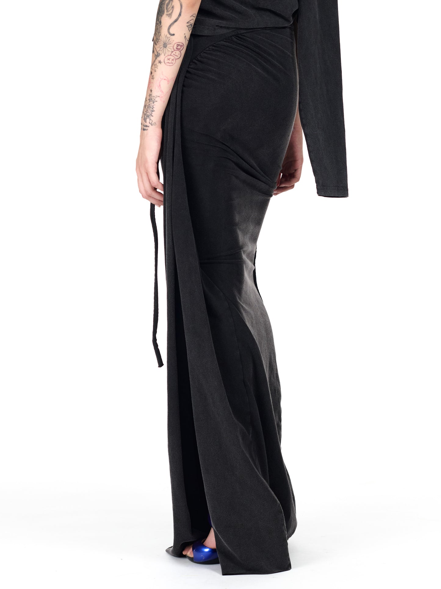 Slitted Maxi Skirt - Black Wash
