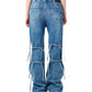 Woven Strappy Signature Wrap Jeans