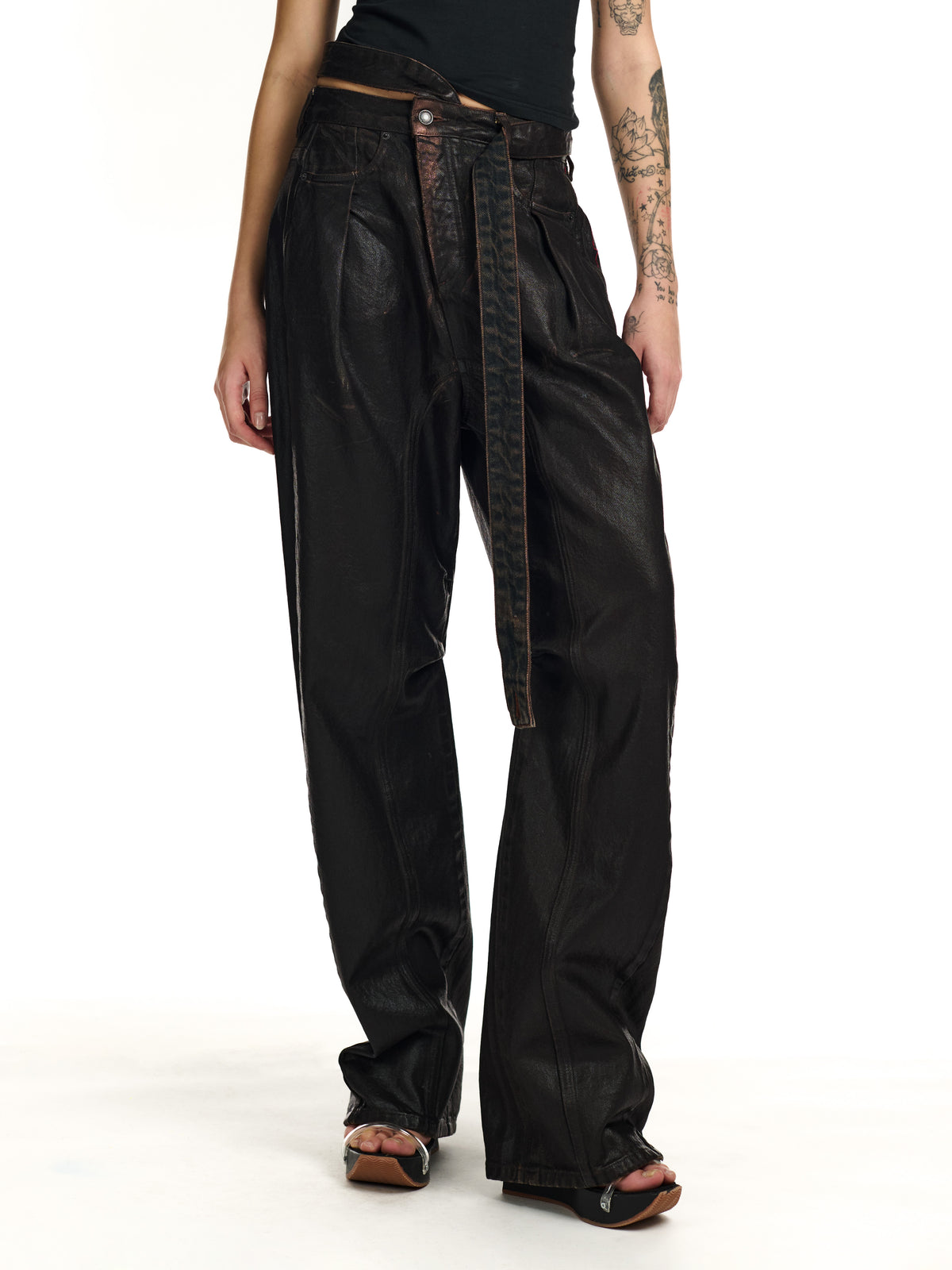 Glazed Baggy Jeans Brown Overdye
