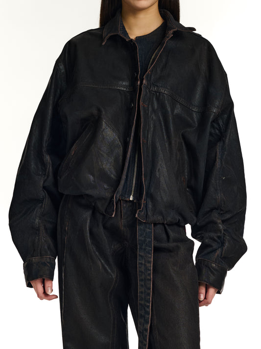 Glazed Flex Denim Jacket Brown Overdye