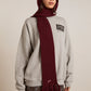 Tassel Hooded Scarf in Burg