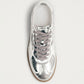 Tb.490 Rife Shimmer Silver Cream Leather Sneakers