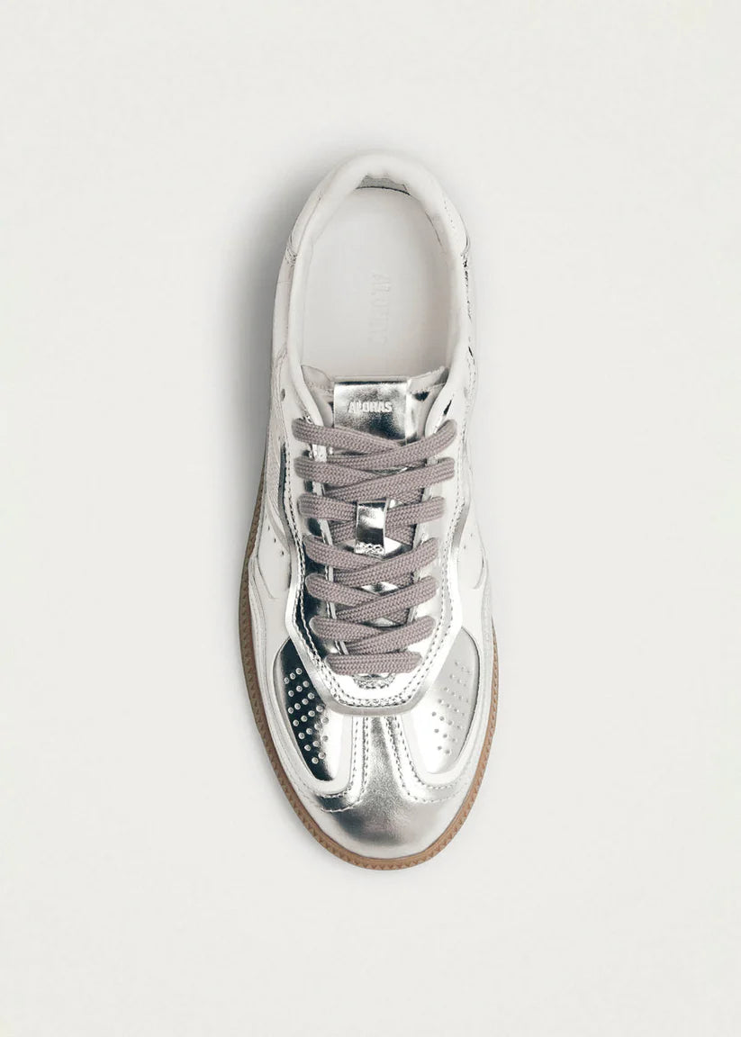Tb.490 Rife Shimmer Silver Cream Leather Sneakers