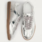 Tb.490 Rife Shimmer Silver Cream Leather Sneakers
