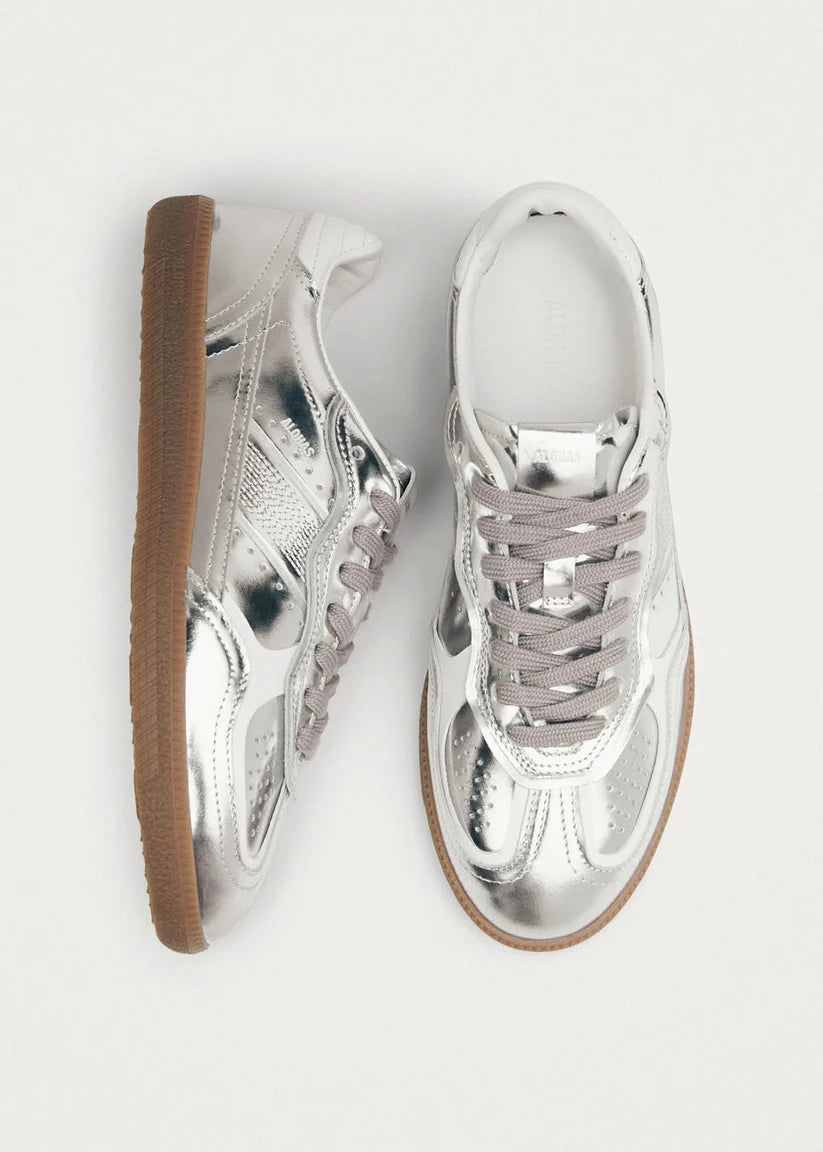 Tb.490 Rife Shimmer Silver Cream Leather Sneakers