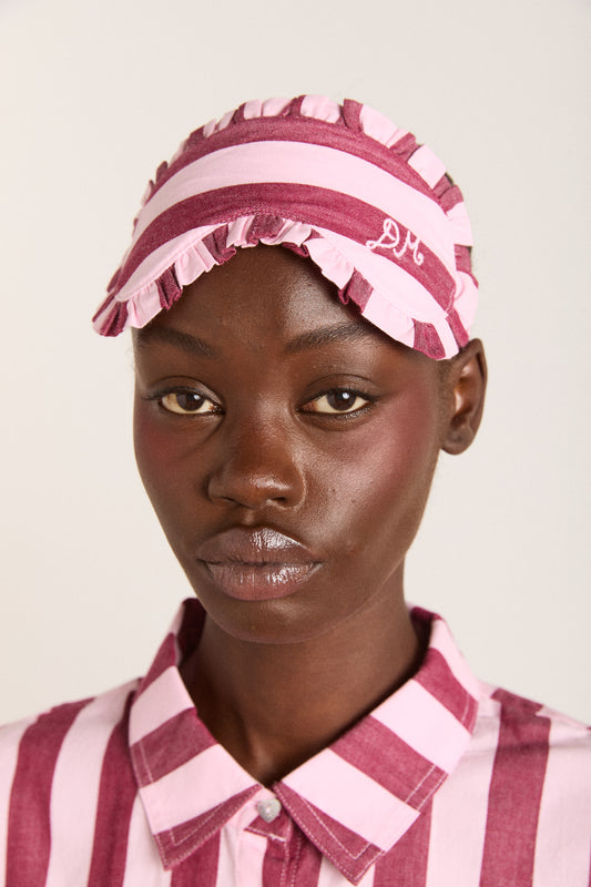 PJ Eye Mask Burg/Pink Wide Stripe