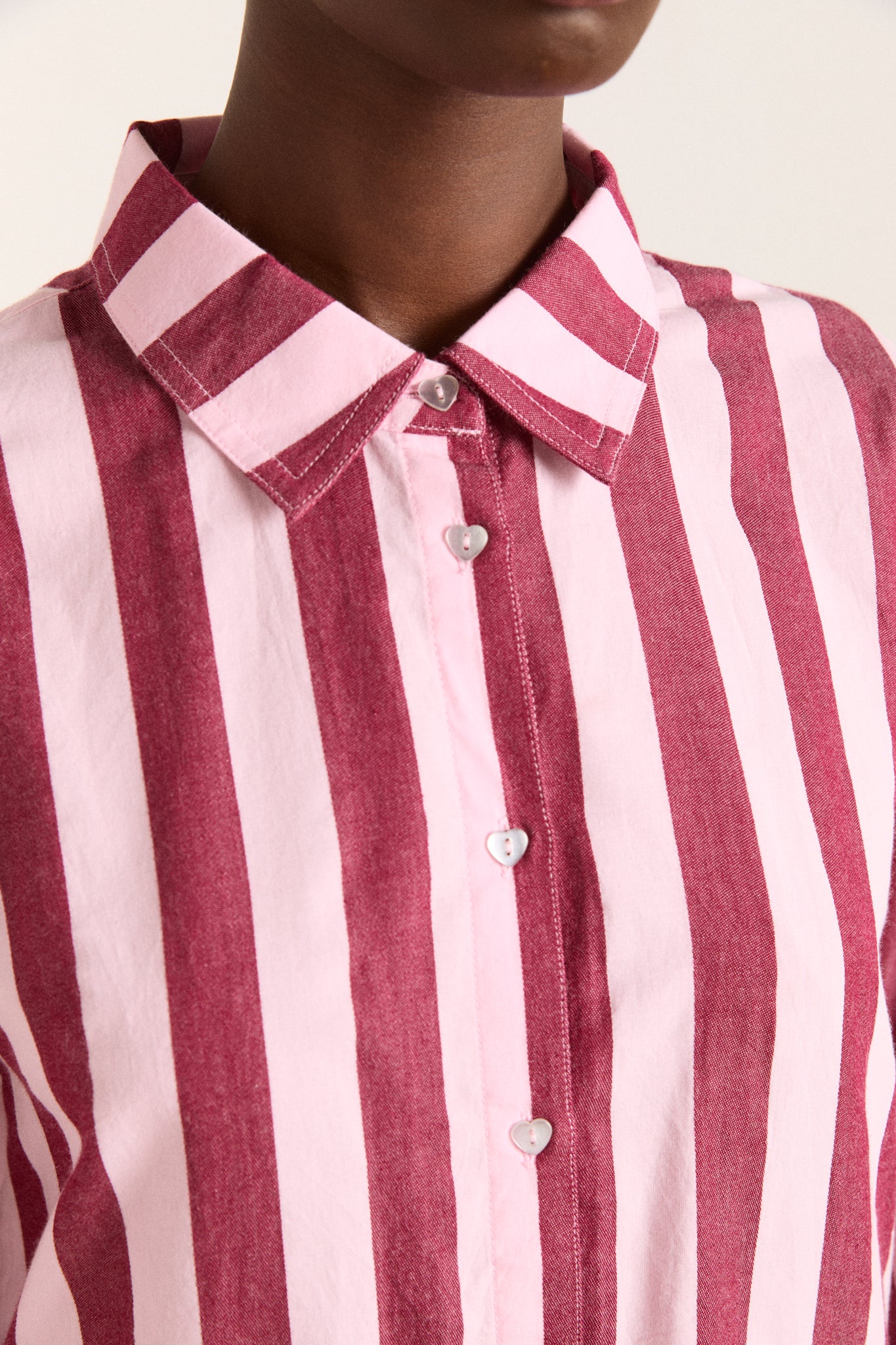 Florine PJ Set Burg/Pink Wide Stripe