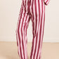 Florine PJ Set Burg/Pink Wide Stripe