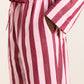 Florine PJ Set Burg/Pink Wide Stripe