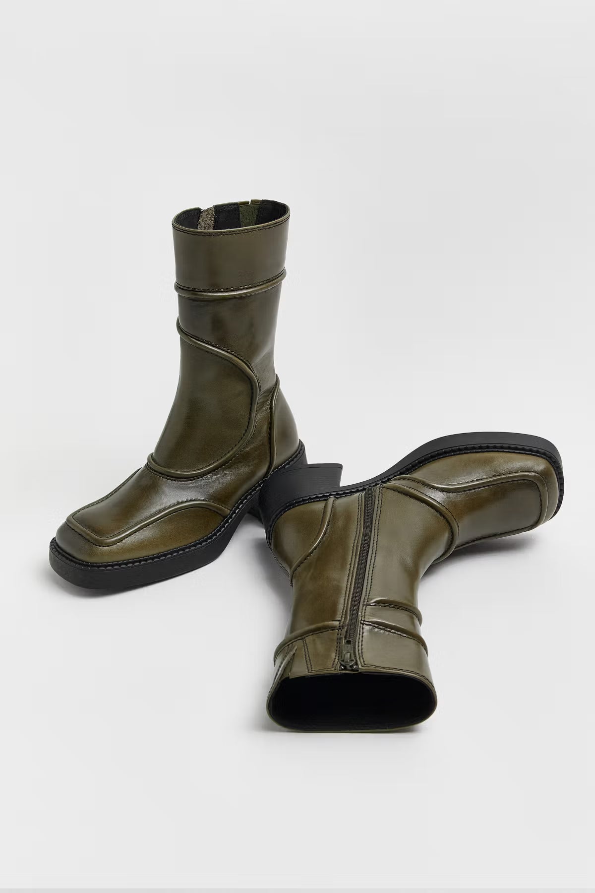 Malene Khaki Ankle Boots