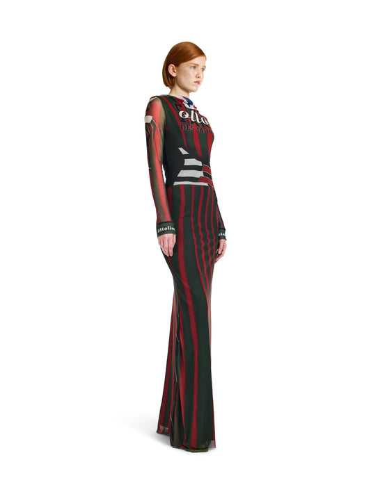 Mesh Longsleeve Maxi Dress