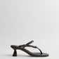 Abisai Grey Snake Embossed Leather Sandals