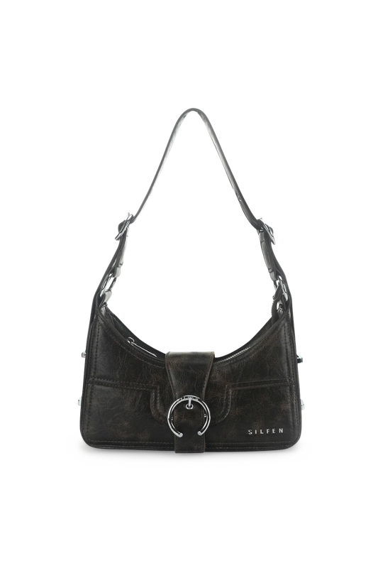 Alba Shoulder Bag - Brown Cracked