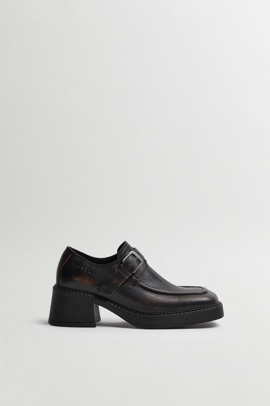 Gisela Brushed Brown Buckle Brogues