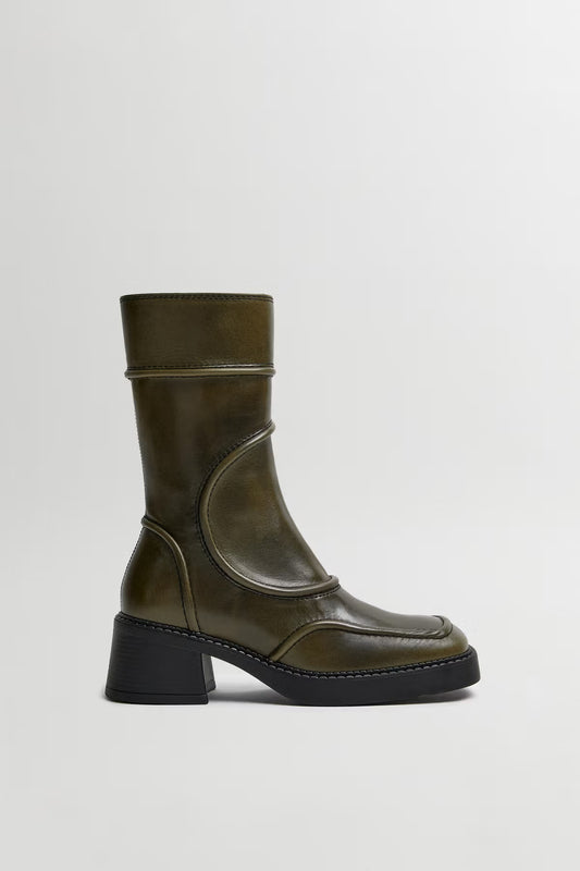 Malene Khaki Ankle Boots