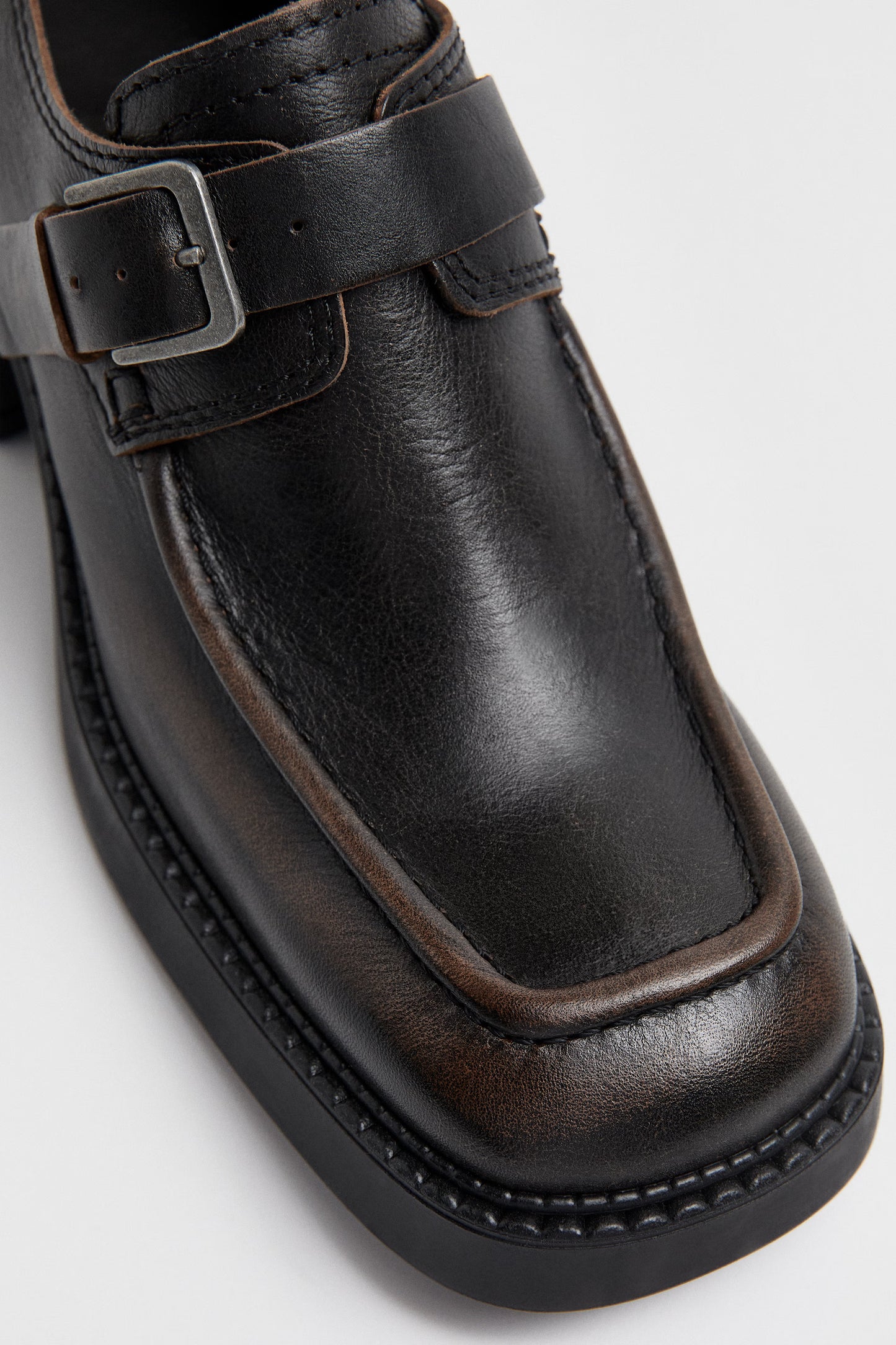 Gisela Brushed Brown Buckle Brogues
