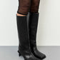 Brianna Black Grain Tall Boots