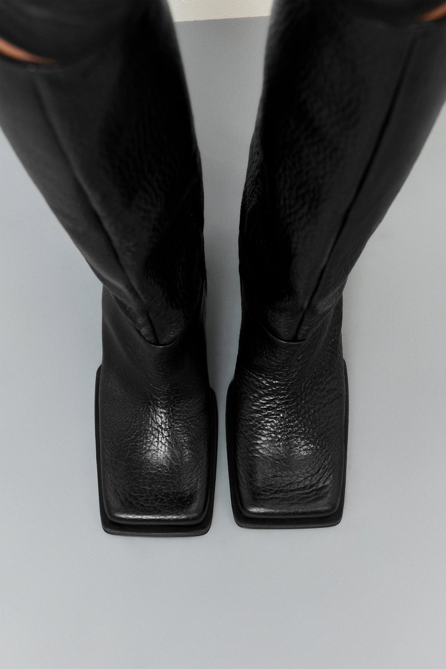 Brianna Black Grain Tall Boots