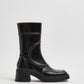 Malene Black & Brown Ankle Boots