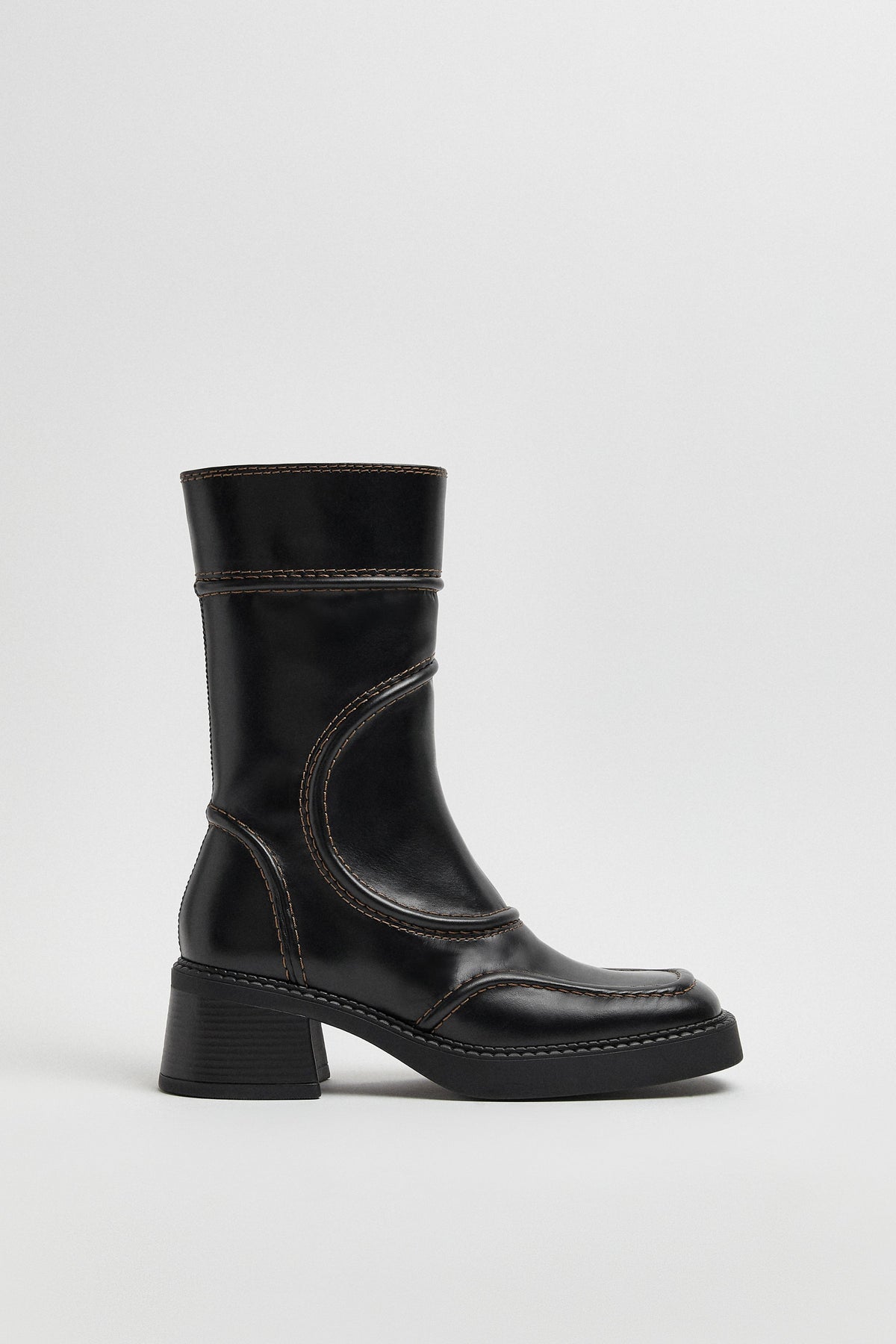 Malene Black & Brown Ankle Boots