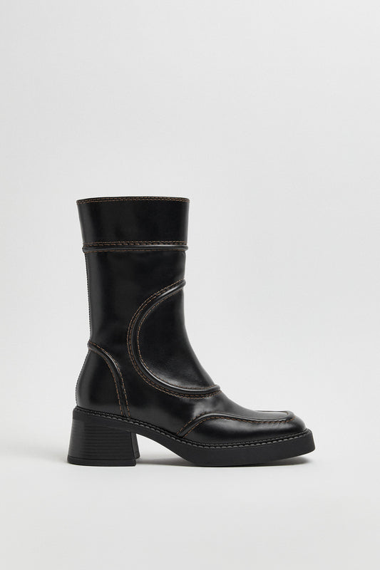 Malene Black & Brown Ankle Boots