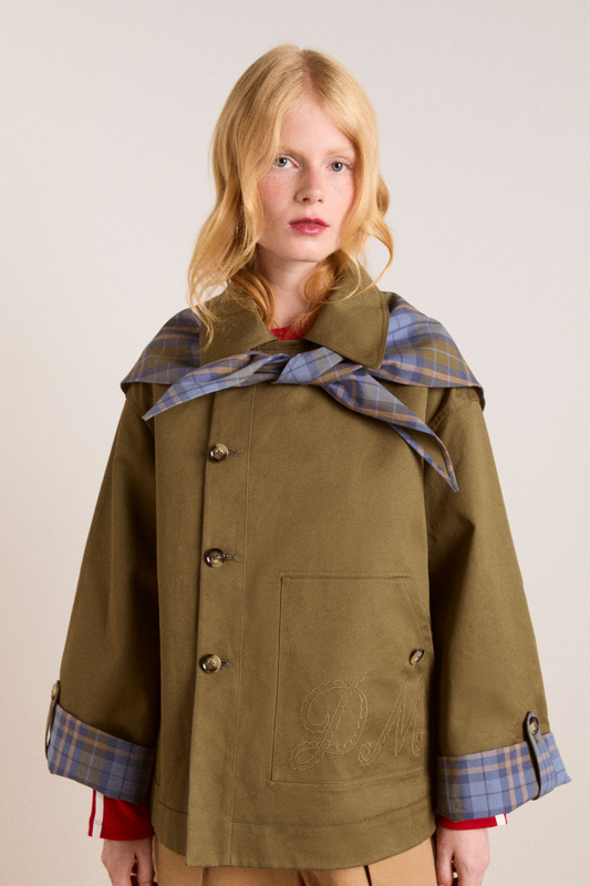 Jerry Crop Trench Coat Olive