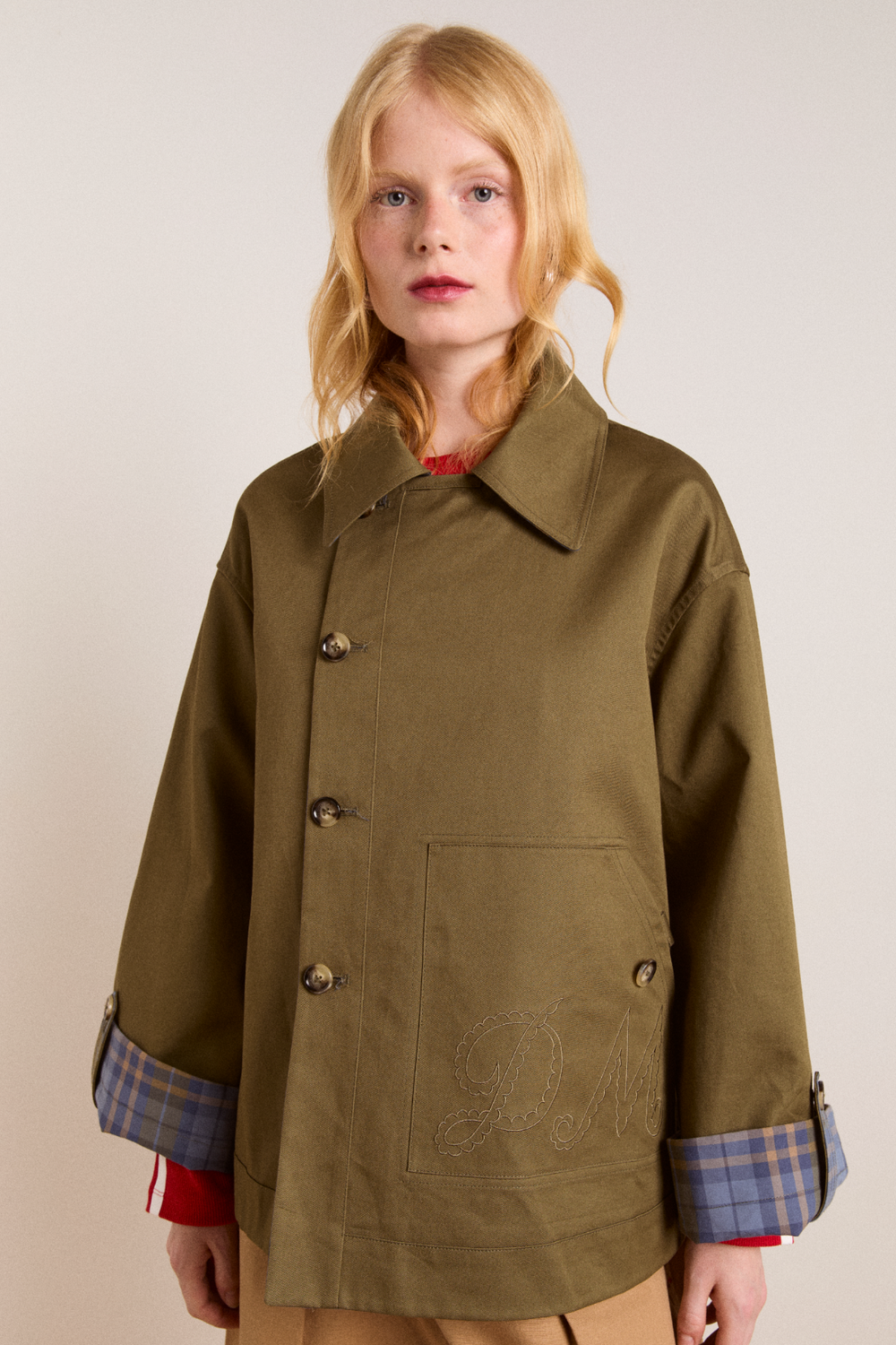 Jerry Crop Trench Coat Olive
