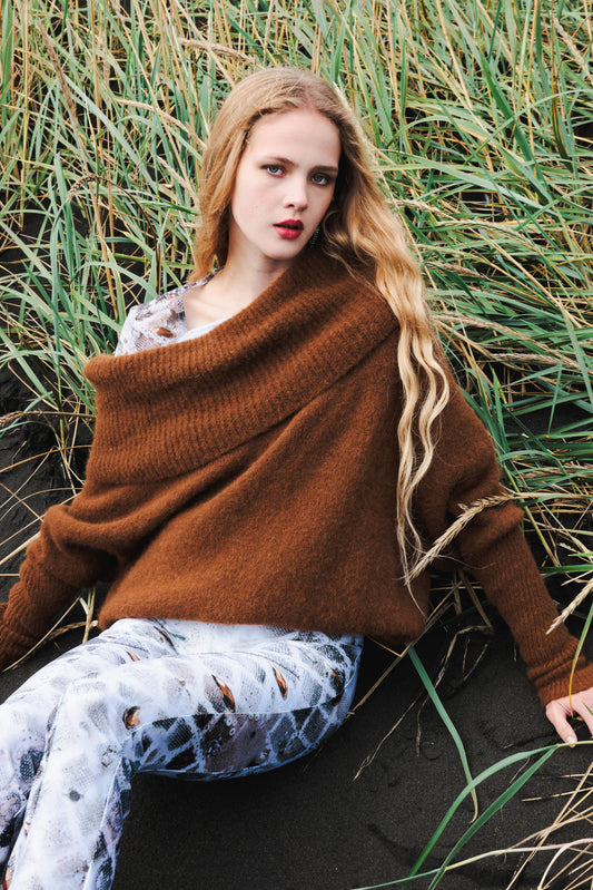 The Moss Sky Sweater in Rust