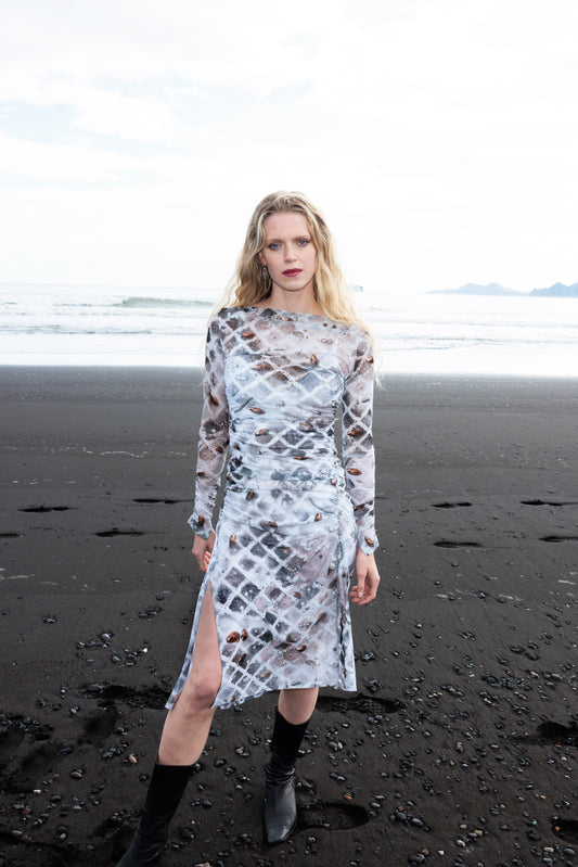 The Boatneck Dress in Checkered