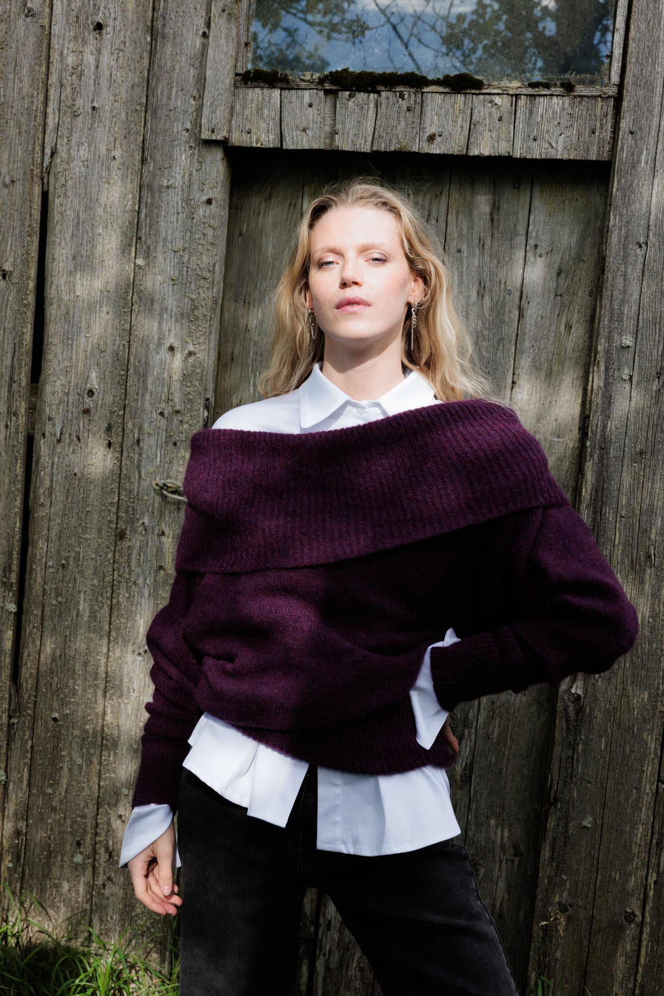 The Moss Sky Sweater in Plum