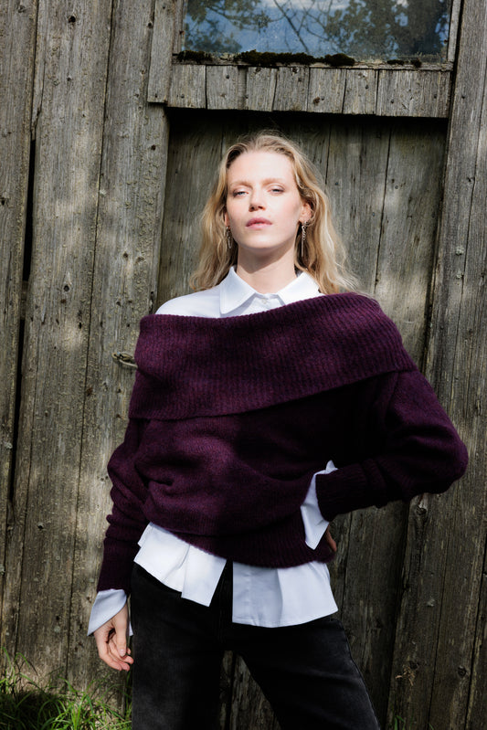 The Moss Sky Sweater in Plum