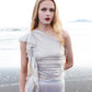 The Mirror Sequin One Shoulder Frill Top