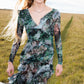 The Frill maxi dress in Dark forest