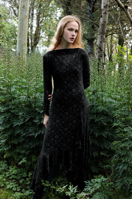 The Butterfly Dress in Black Lace